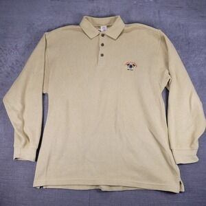 Hawaiian Tropic Vintage Long Sleeve Polo Shirt Knitwear Pullover Mens Size Large